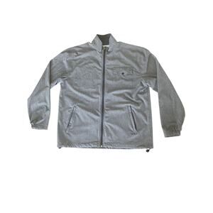 Linksoul Jacket Mens Large Grey Full Zip Windbreaker Golf Coat Long Sleeve EUC